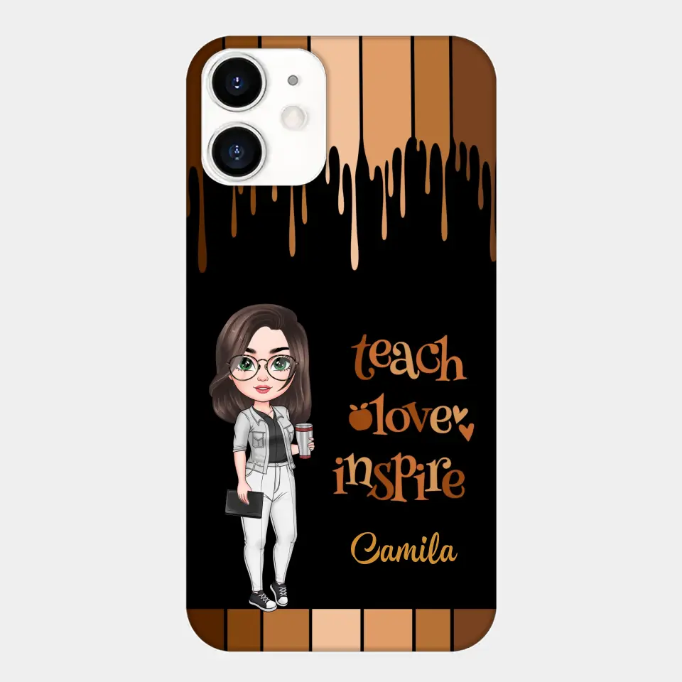 Teach Love Inspire - Personalized Custom Phone Case - Teacher's Day, Appreciation Gift For Teacher