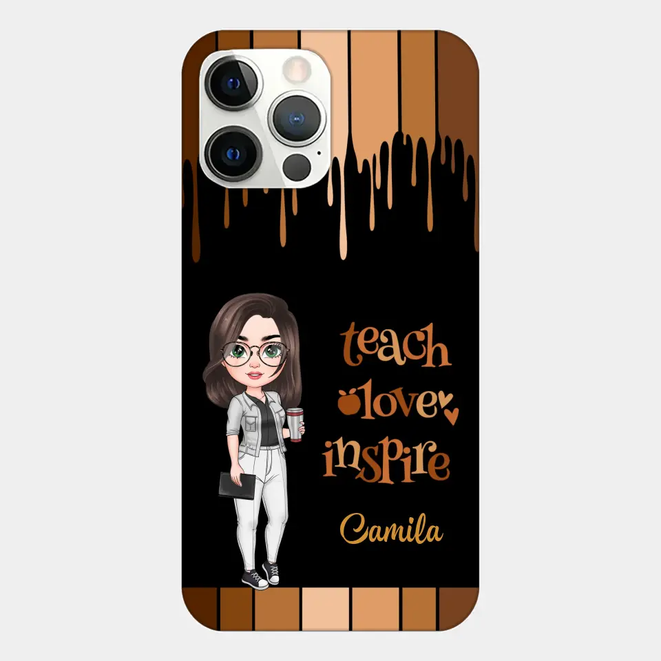 Teach Love Inspire - Personalized Custom Phone Case - Teacher's Day, Appreciation Gift For Teacher