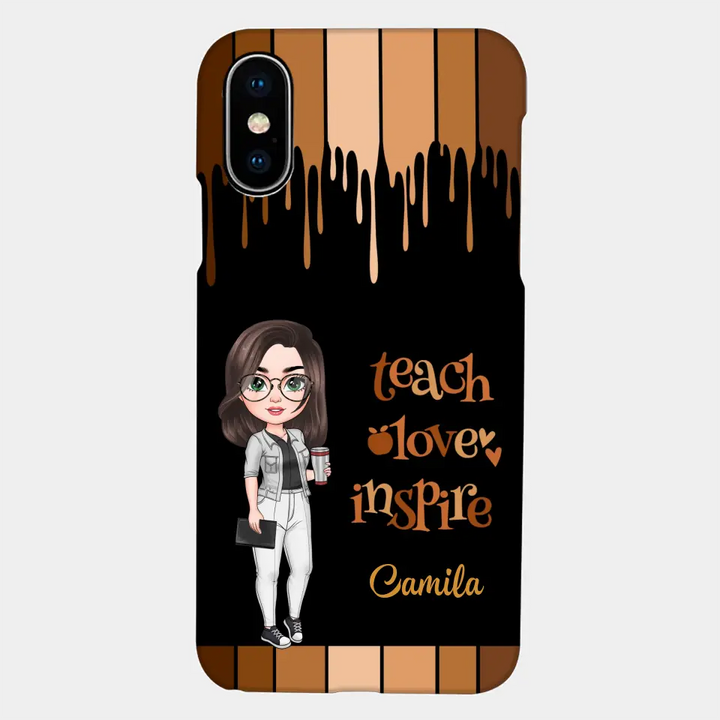 Teach Love Inspire - Personalized Custom Phone Case - Teacher's Day, Appreciation Gift For Teacher