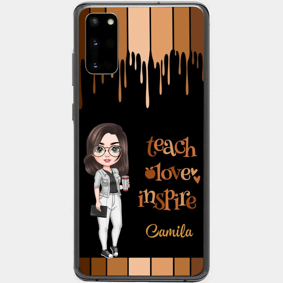 Teach Love Inspire - Personalized Custom Phone Case - Teacher's Day, Appreciation Gift For Teacher