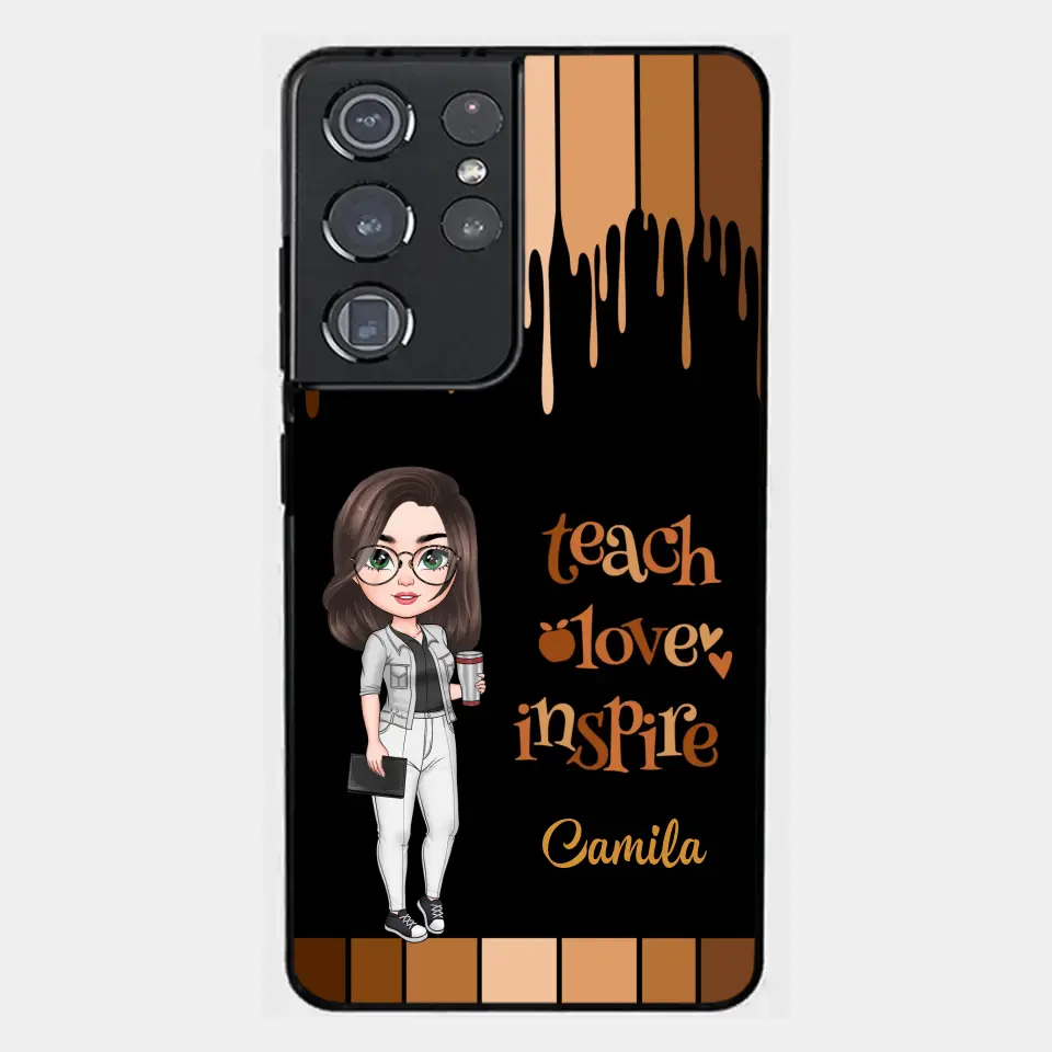 Teach Love Inspire - Personalized Custom Phone Case - Teacher's Day, Appreciation Gift For Teacher