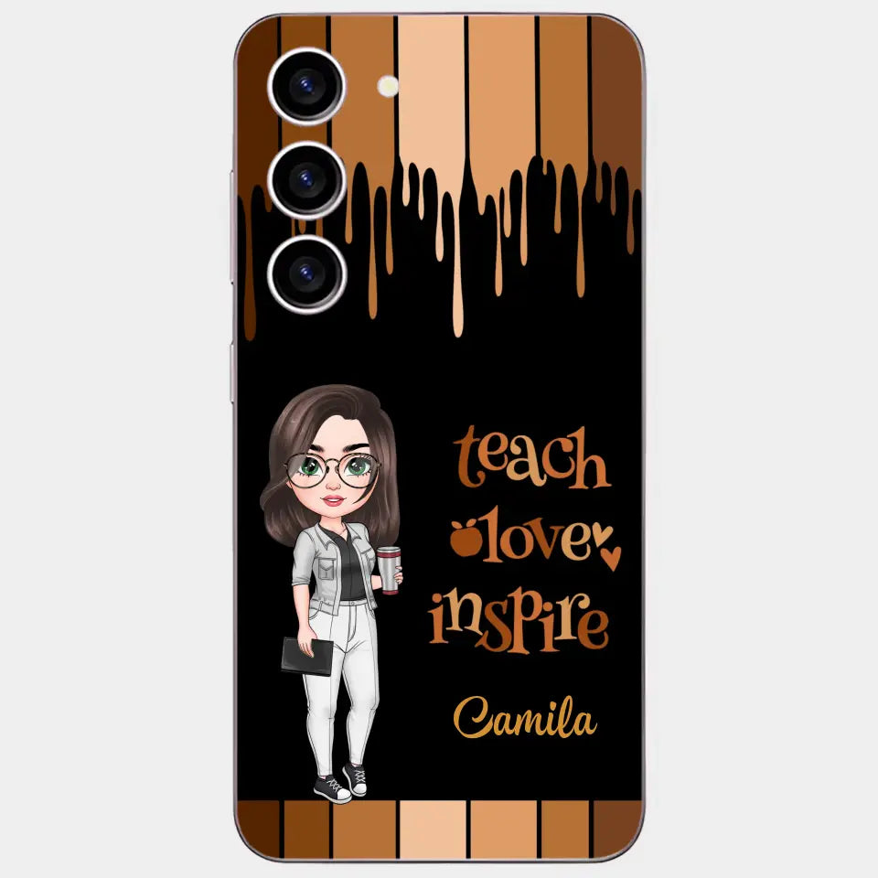 Teach Love Inspire - Personalized Custom Phone Case - Teacher's Day, Appreciation Gift For Teacher