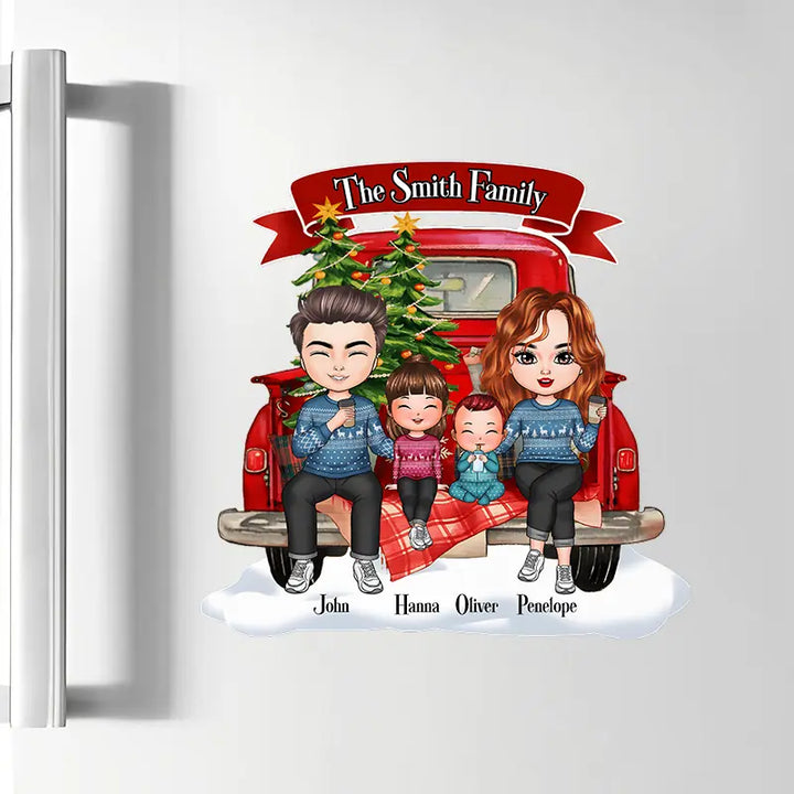 Family On Christmas Truck - Personalized Custom Decal - Christmas Gift For Husband, Wife, Family Members