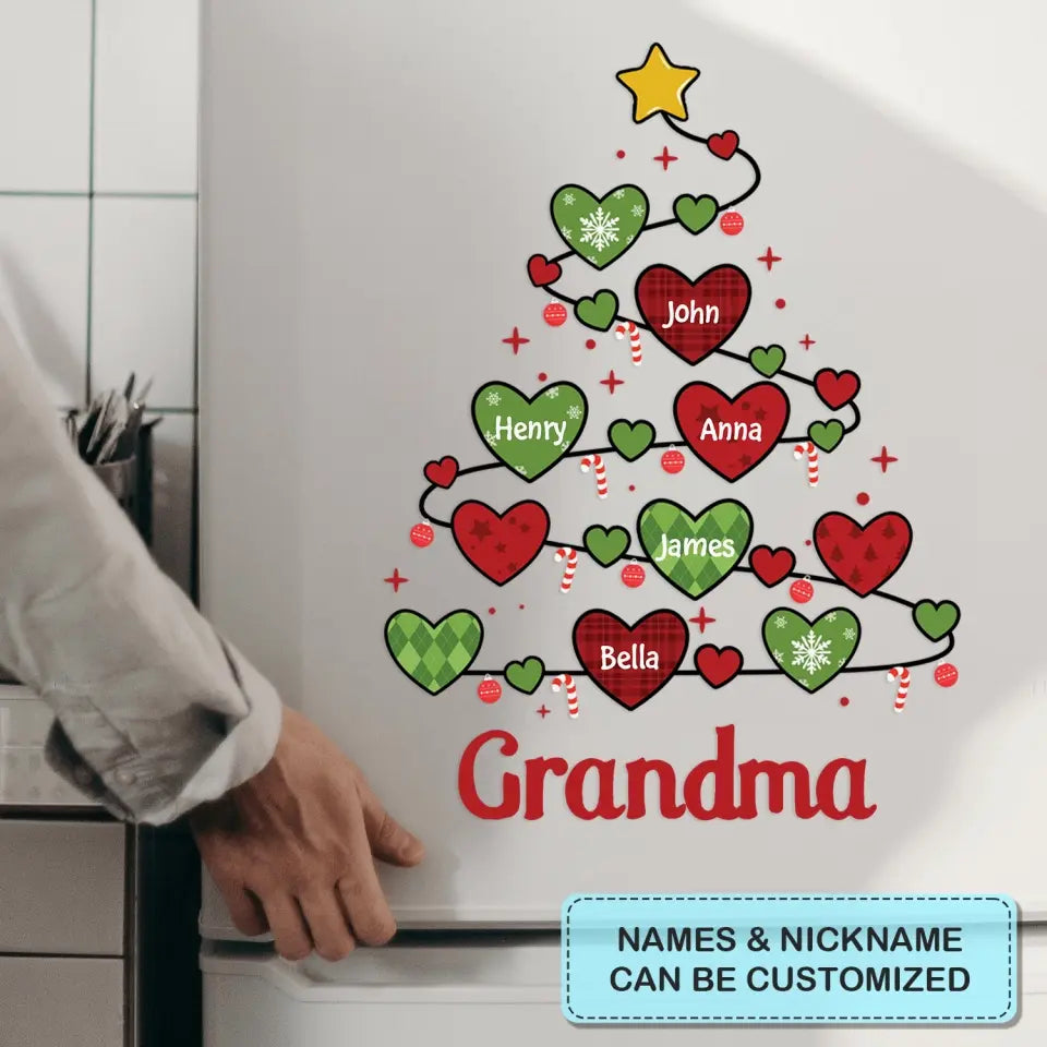Grandma's Christmas Tree - Personalized Custom Decal - Christmas Gift For Grandma, Mom