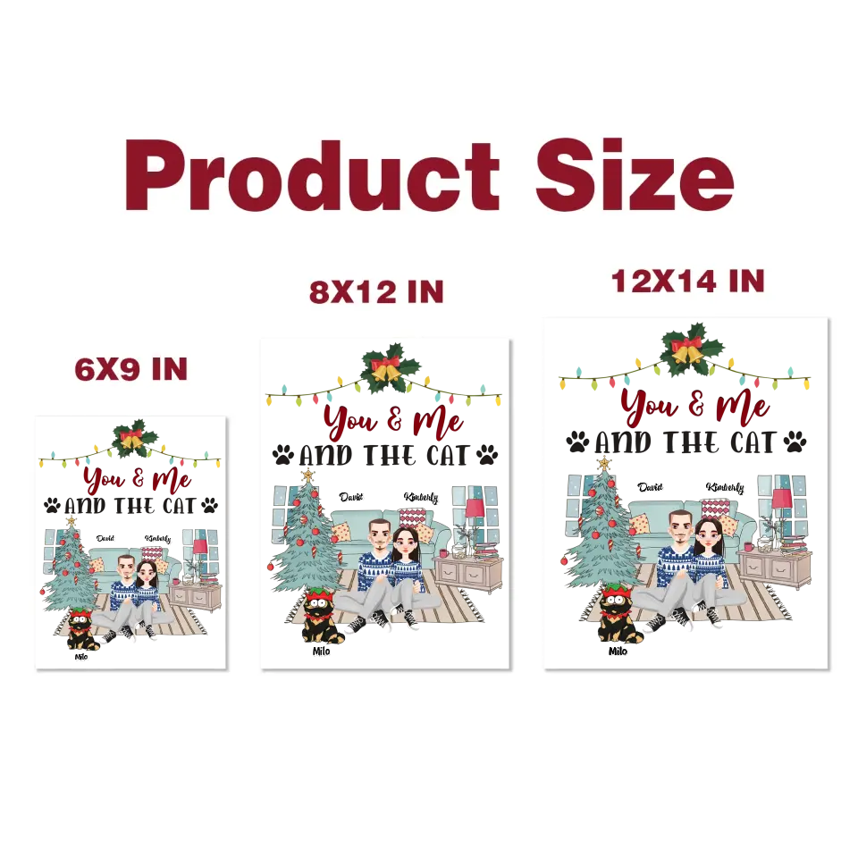 You Me And The Cats - Personalized Custom Decal - Christmas Gift For Cat Mom, Cat Dad, Cat Lover, Cat Owner