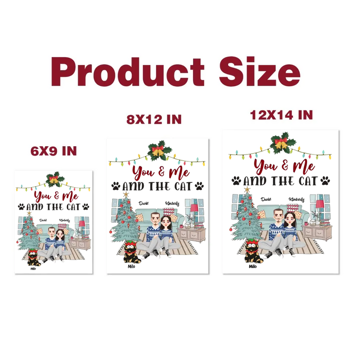You Me And The Cats - Personalized Custom Decal - Christmas Gift For Cat Mom, Cat Dad, Cat Lover, Cat Owner