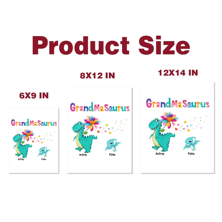 Grandmasaurus Colorful Flower - Personalized Custom Decal - Mother's Day Gift For Grandma, Mom, Family Members