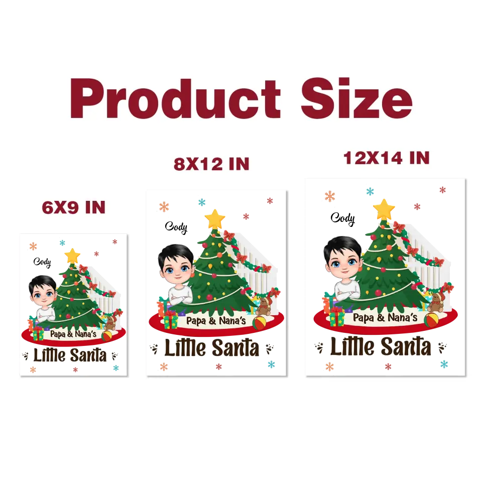 Papa & Nana's Little Santas - Personalized Custom Decal - Christmas Gift For Grandma, Grandpa, Family Members