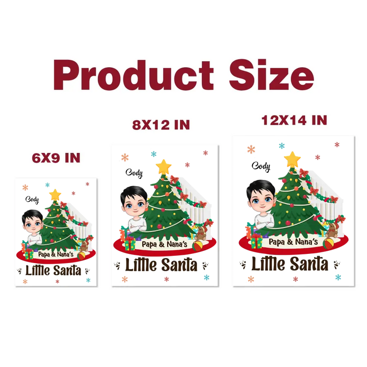 Papa & Nana's Little Santas - Personalized Custom Decal - Christmas Gift For Grandma, Grandpa, Family Members
