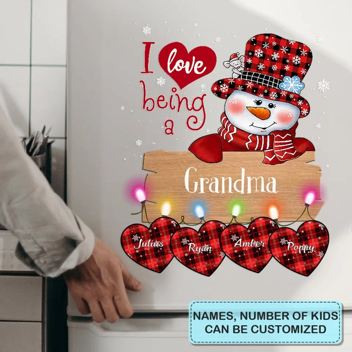I Love Being A Grandma - Personalized Custom Decal - Christmas Gift For Grandma, Mom, Family Members