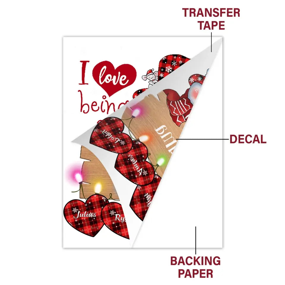 I Love Being A Grandma - Personalized Custom Decal - Christmas Gift For Grandma, Mom, Family Members