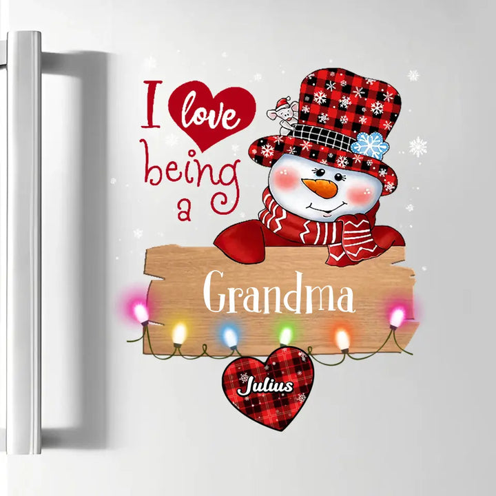 I Love Being A Grandma - Personalized Custom Decal - Christmas Gift For Grandma, Mom, Family Members
