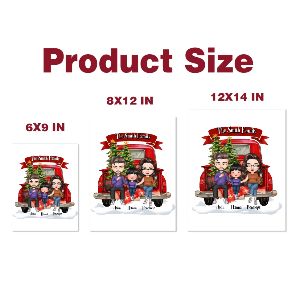 Family On Christmas Truck - Personalized Custom Decal - Christmas Gift For Husband, Wife, Family Members