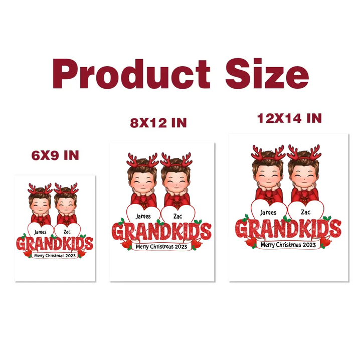 Grandkids On Hearts - Personalized Custom Decal - Christmas, Mother's Day Gift For Grandma, Mom, Family Members