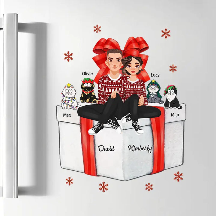 You Me & The Cats Christmas Gift - Personalized Custom Decal - Christmas Gift For Cat Mom, Cat Dad, Cat Lover, Cat Owner