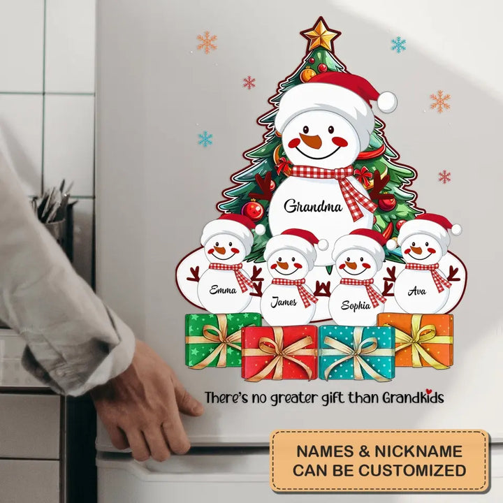 There Is No Greater Gift Than Grandkids Snowman - Personalized Custom Decal - Christmas Gift For Grandma, Family Members