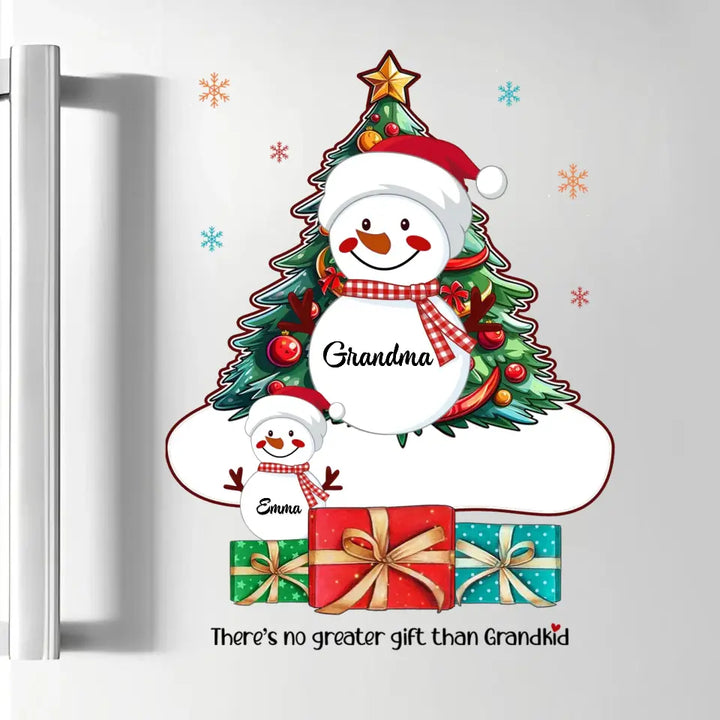 There Is No Greater Gift Than Grandkids Snowman - Personalized Custom Decal - Christmas Gift For Grandma, Family Members