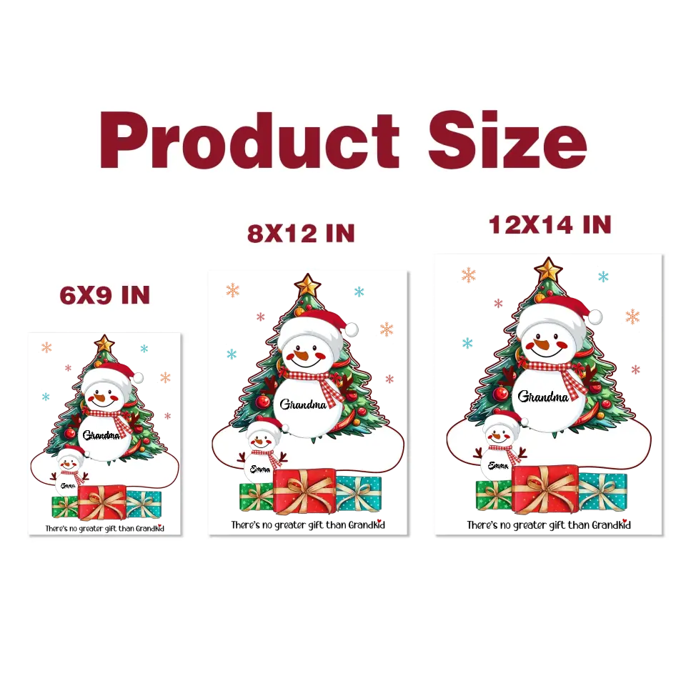 There Is No Greater Gift Than Grandkids Snowman - Personalized Custom Decal - Christmas Gift For Grandma, Family Members