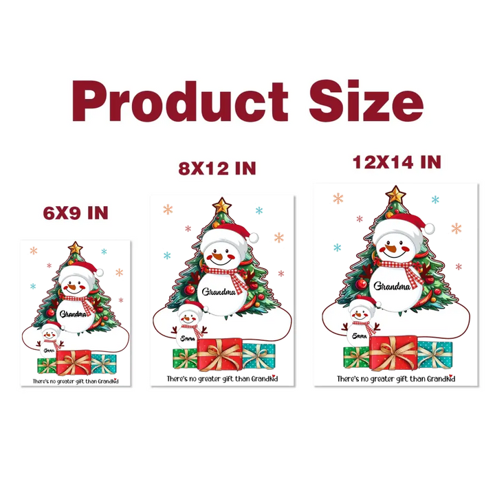 There Is No Greater Gift Than Grandkids Snowman - Personalized Custom Decal - Christmas Gift For Grandma, Family Members