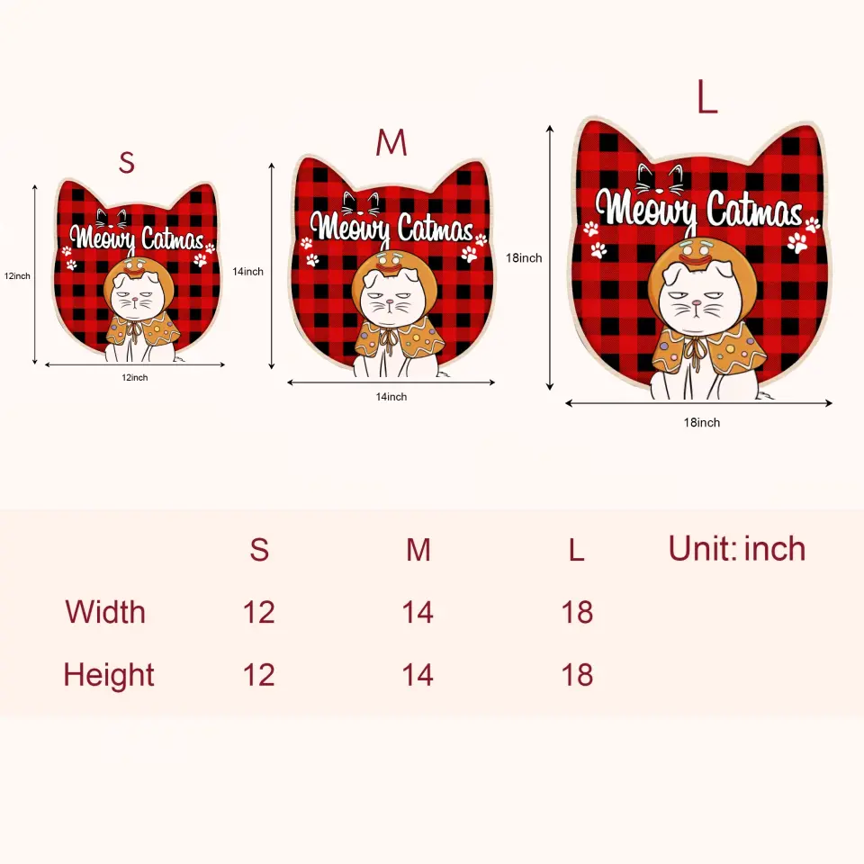Meowy Catmas - Personalized Christmas Door Sign - Christmas cat Funny - Gift For Cat Mom, Cat Dad, Cat Lover, Cat Owner