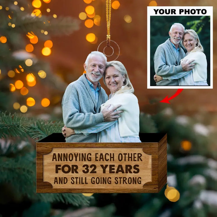 Annoying Each Other For Years - Personalized Custom Photo Mica Ornament - Christmas Gift For Couple, Husband, Wife AGCKH026