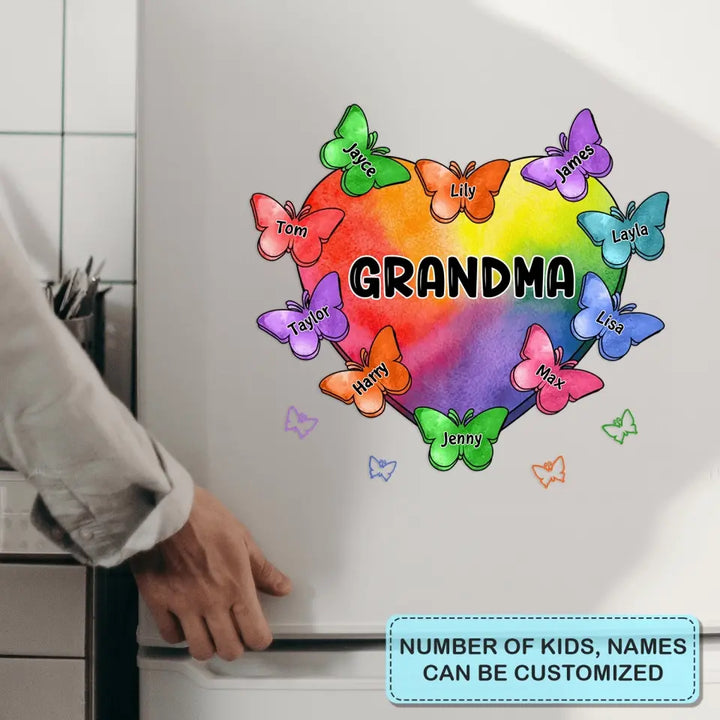 Nana Heart And Butterflies - Personalized Custom Decal - Christmas Gift For Grandma, Mom