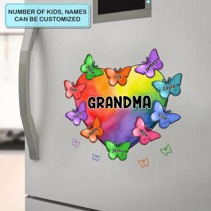 Nana Heart And Butterflies - Personalized Custom Decal - Christmas Gift For Grandma, Mom