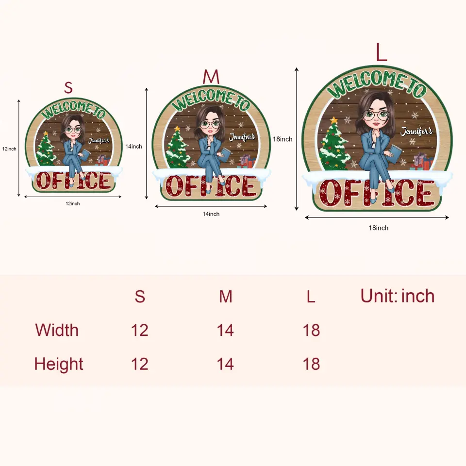 Welcome To My Office Christmas - Personalized Custom Door Sign - Christmas Gift For Office Staff, Colleague