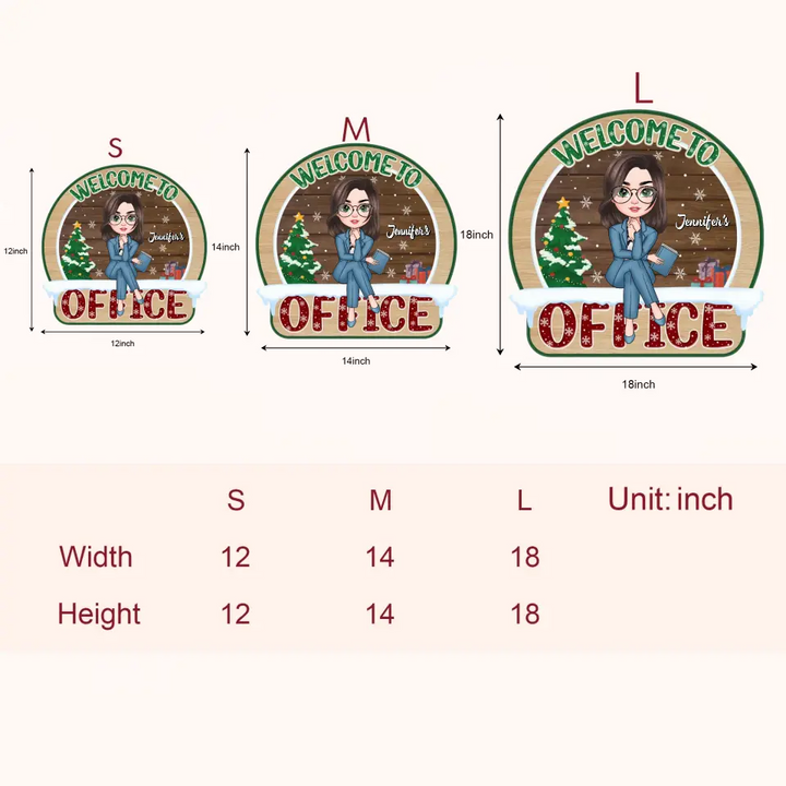 Welcome To My Office Christmas - Personalized Custom Door Sign - Christmas Gift For Office Staff, Colleague