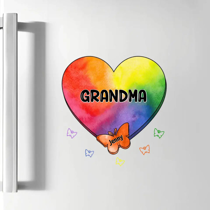 Nana Heart And Butterflies - Personalized Custom Decal - Christmas Gift For Grandma, Mom