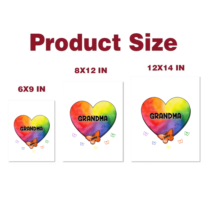 Nana Heart And Butterflies - Personalized Custom Decal - Christmas Gift For Grandma, Mom