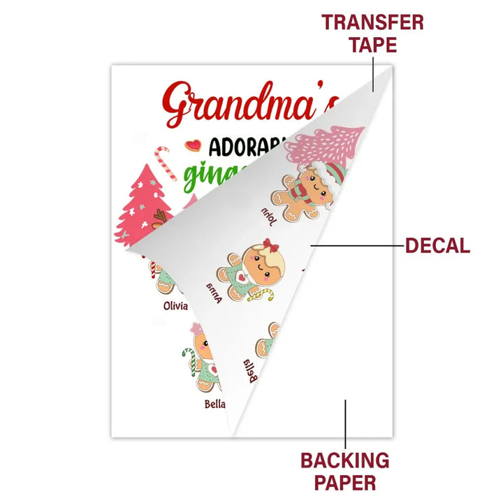 Grandma's Cookies Crew - Personalized Custom Decal - Christmas Gift For Grandma, Mom, Family Members