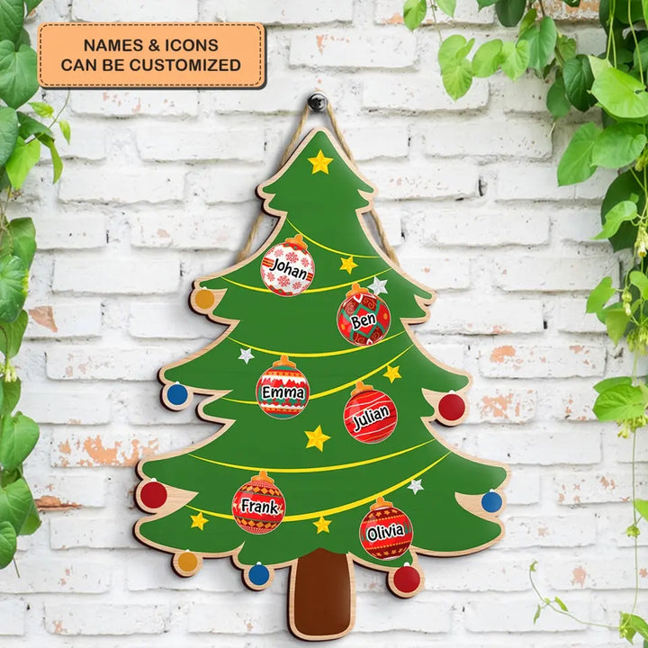Family Christmas Tree Farm - Personalized Custom Door Sign - Christmas Gift For Family Members