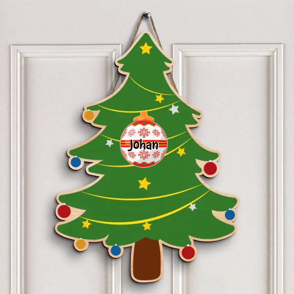 Family Christmas Tree Farm - Personalized Custom Door Sign - Christmas Gift For Family Members