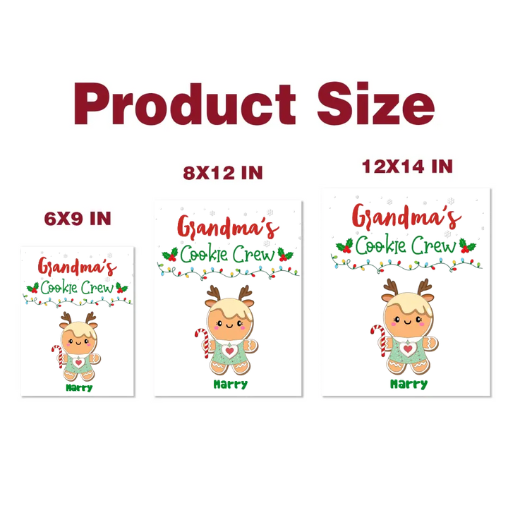 Grandma's Cookie Crew - Personalized Custom Decal - Christmas Gift For Grandma, Family Members