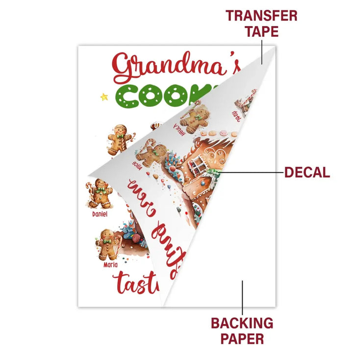 Grandma's Cookies Tasting Crew - Personalized Custom Decal - Christmas Gift For Grandma, Mom, Family Members