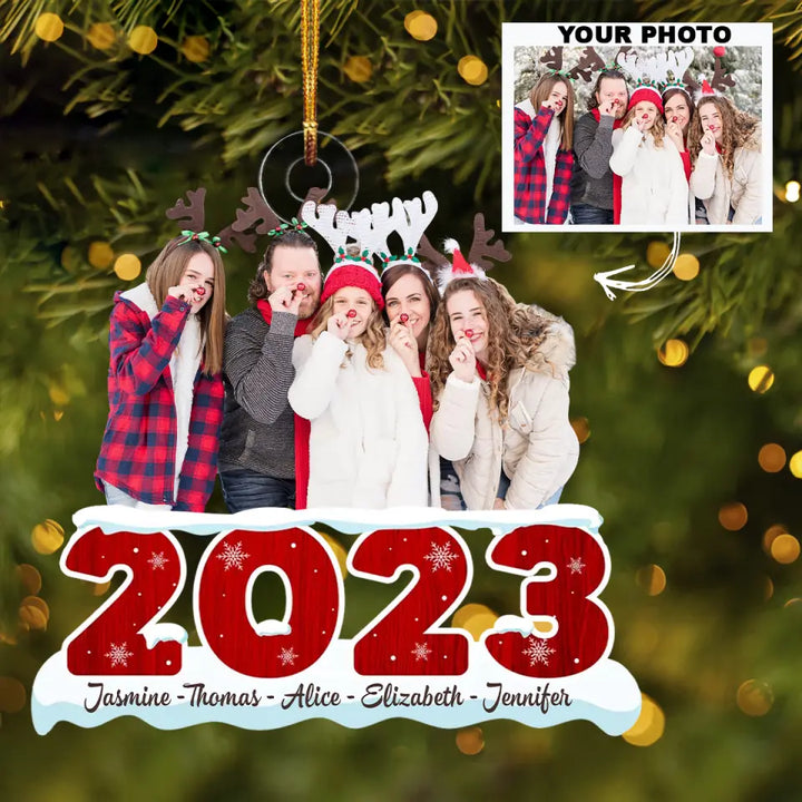 Custom Your Photo Christmas 2023 - Personalized Custom Photo Mica Ornament - Christmas Gift For Family Member, Mom, Dad AGCPD037