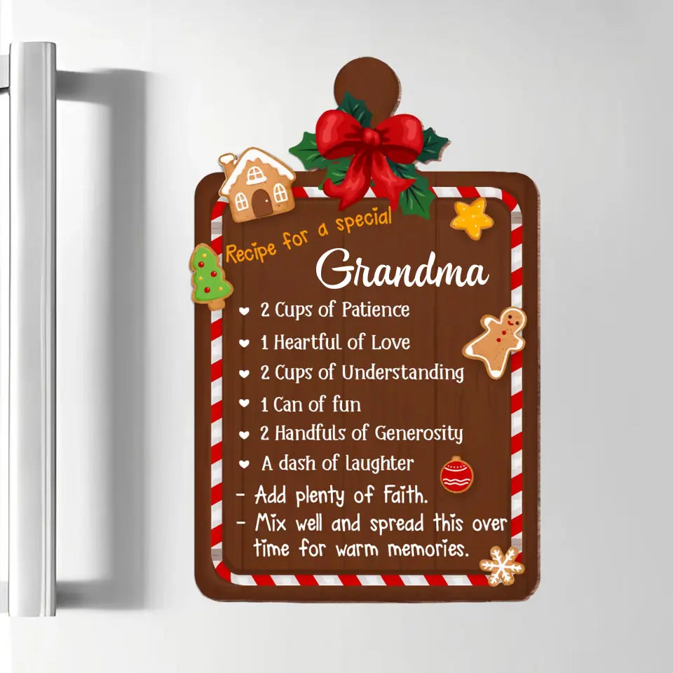 Recipe For A Special Grandma - Personalized Custom Decal - Christmas Gift For Grandma, Mom