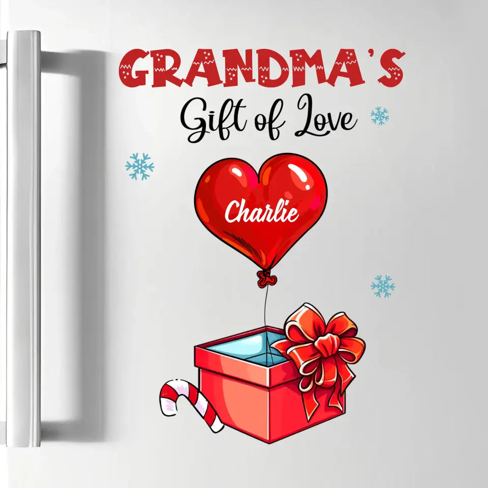 Grandma's Gift Of Love - Personalized Custom Decal - Christmas Gift For Grandma, Mom, Family Members