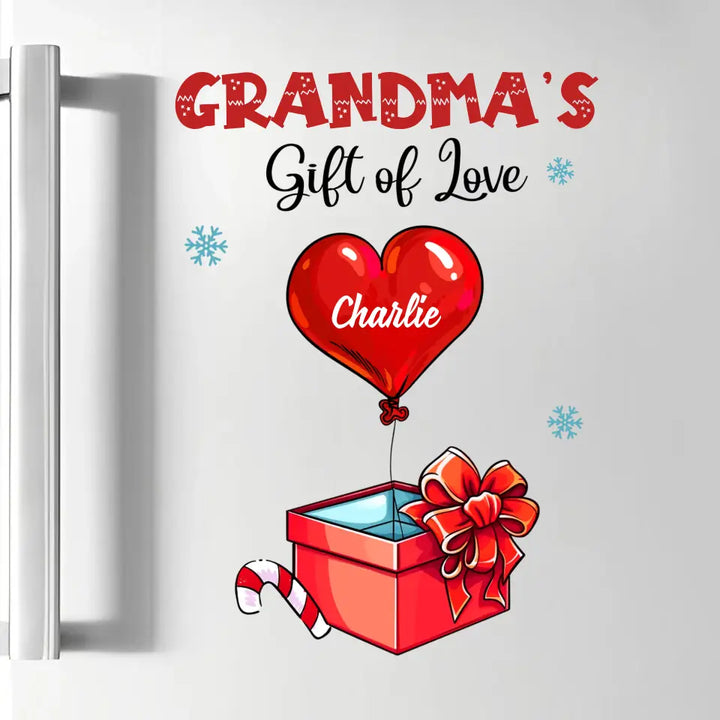 Grandma's Gift Of Love - Personalized Custom Decal - Christmas Gift For Grandma, Mom, Family Members