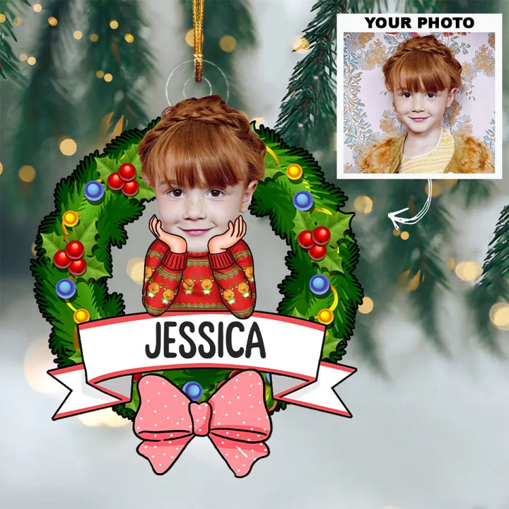 Cute Kid Xmas - Personalized Custom Photo Mica Ornament - Christmas Gift For Kid, Family Members AGCPD044