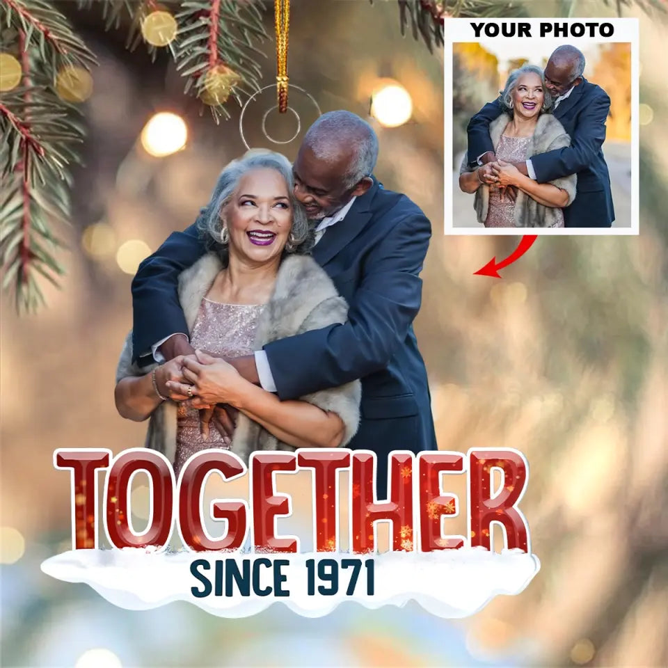 Christmas Couple Together Since - Personalized Custom Photo Mica Ornament - Christmas Gift For Couple, Anniversary Gift For Couple, Husband, Wife, Dad, Mom AGCPD047