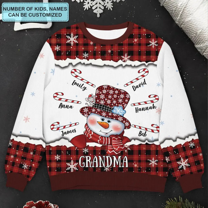 Grandma's Sweethearts - Personalized Custom Ugly Sweater - Christmas Gift For Grandma, Family Members