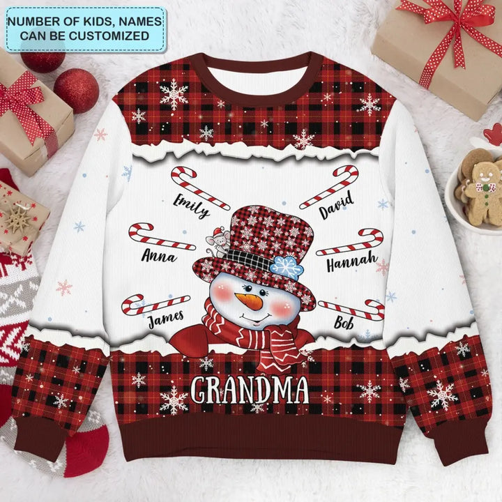 Grandma's Sweethearts - Personalized Custom Ugly Sweater - Christmas Gift For Grandma, Family Members