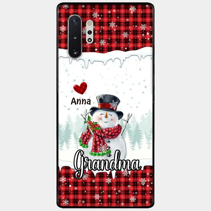 Happy Grandma Snowman - Personalized Custom Phone Case - Christmas Gift For Grandma, Mom