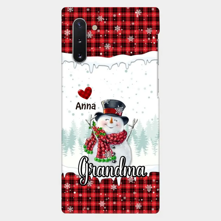 Happy Grandma Snowman - Personalized Custom Phone Case - Christmas Gift For Grandma, Mom