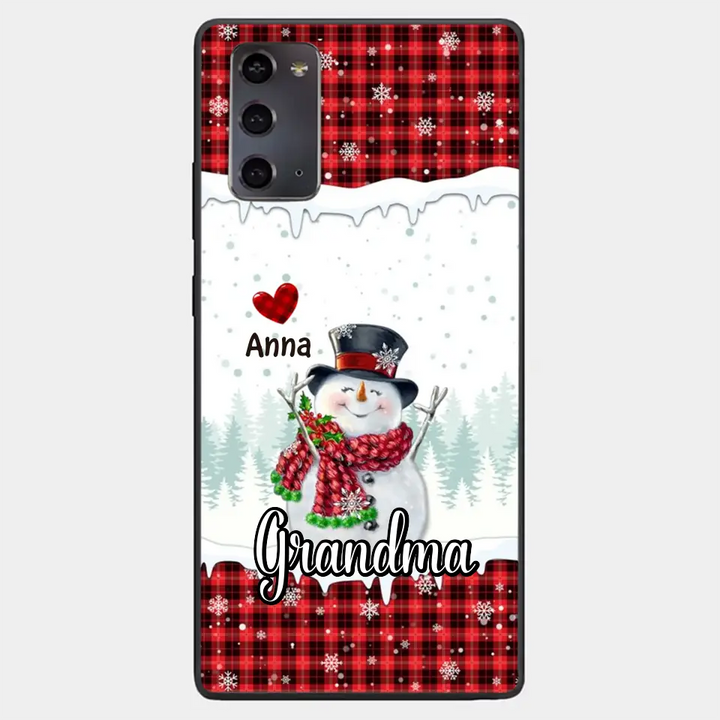 Happy Grandma Snowman - Personalized Custom Phone Case - Christmas Gift For Grandma, Mom