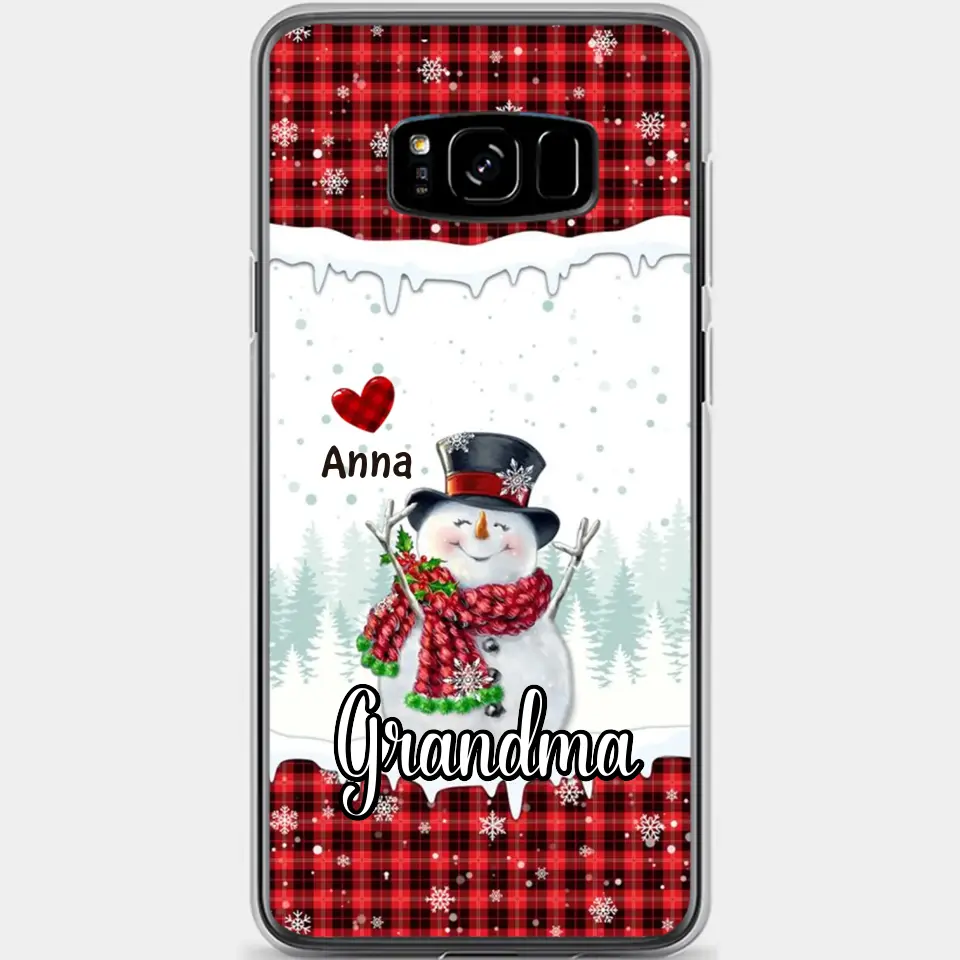 Happy Grandma Snowman - Personalized Custom Phone Case - Christmas Gift For Grandma, Mom