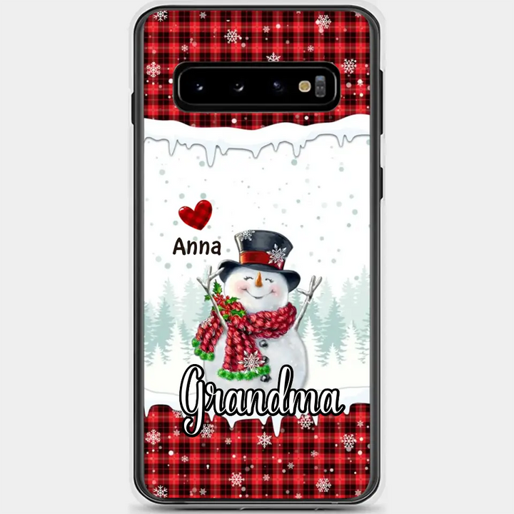 Happy Grandma Snowman - Personalized Custom Phone Case - Christmas Gift For Grandma, Mom