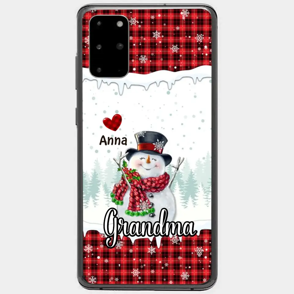 Happy Grandma Snowman - Personalized Custom Phone Case - Christmas Gift For Grandma, Mom